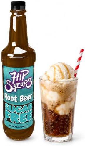Hip Syrups - Root Beer Sugar Free Simple Syrup Designed for Water Flavor, Bubble Tea, Boba Tea, Cocktails, Root Beer Flavoring, Water Enhancer, Drink Mix for Ice Tea & More, Zero Calorie Flavoring