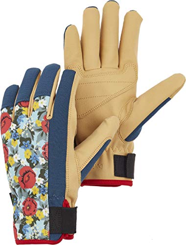 Hestra Duratan Flex Durable Work and Garden Gloves - Red Print/Medium Blue - 9