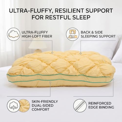 Almohada de cama esponjosa Luocute alta transpirable contra el dolor cervical 3