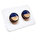 Two Toned with Faux Hammered Metal 10mm Stud Earrings, Handmade, Posts for Sensitive Ears Stud for Women Girls Men (Navy and Rose Gold Faux Hammered Metal)