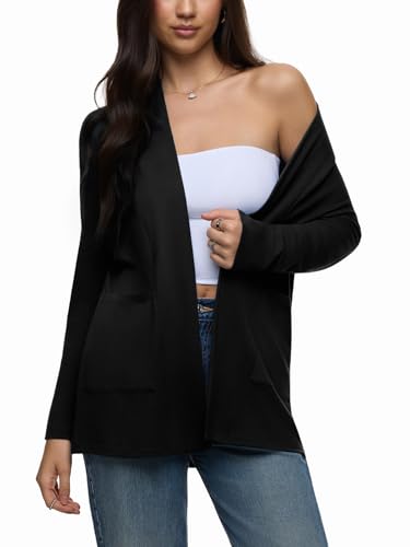 REORIA Women's Casual Lightweight Knit Open Front Cardigan Sweater with Pockets 2025 Fall Fashion4