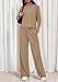 BTFBM Women's Two Piece Outfits 2025 Fall Trendy Sweatshirt Pants Tracksuit Jogger Sweatsuit Lounge Matching Sets(Khaki,Medium)