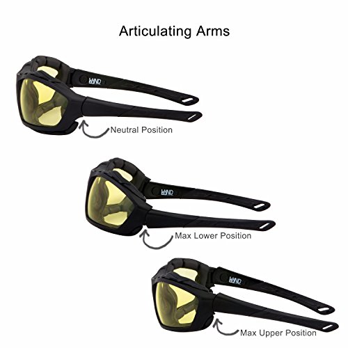 Wynd Blocker Motorcycle Riding Glasses Extreme Sports Wrap Sunglasses (Black/Yellow) #TOP2