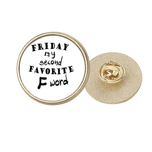 Broche ronde Friday en métal doré taille M pour accessoiriser vos tenues