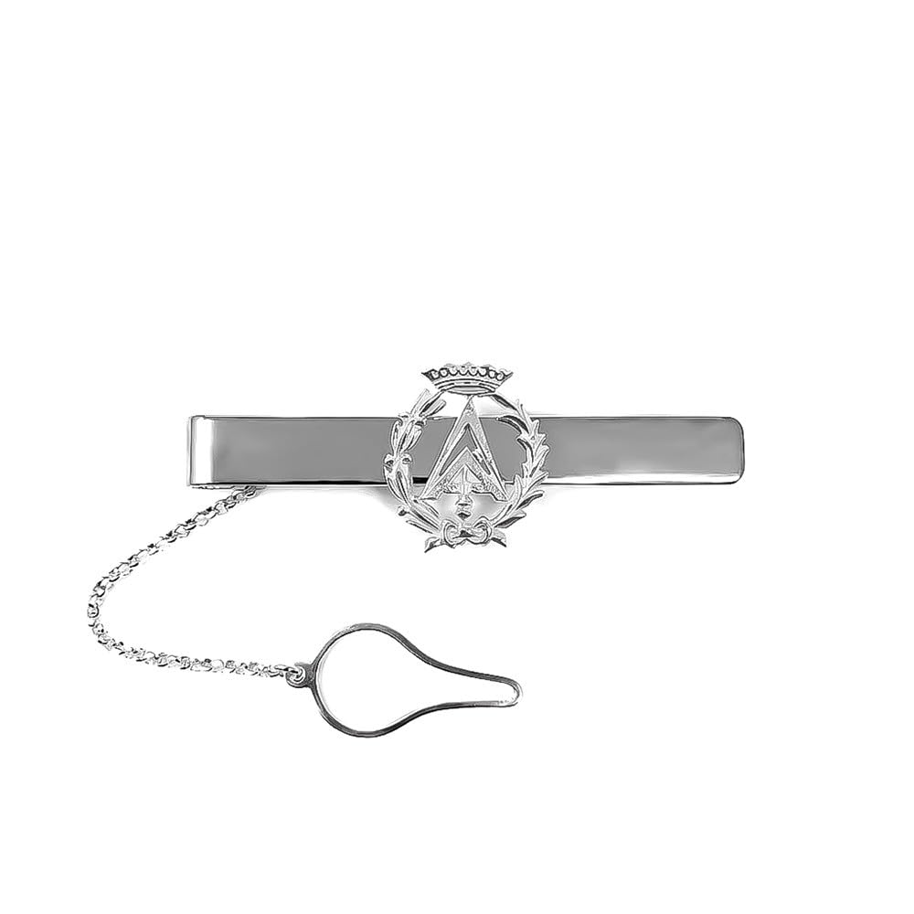 Pisacorbatas Insignia Profesional Aparejador escudo Plata de Ley 925m 54mm.. Grabación incluida en - Personalizable - GRABACIÓN INCLUIDA EN EL PRECIO