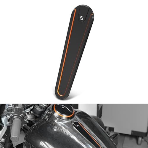 Image of NICECNC Orange Fuel Tank Decorative Plate CNC Laser Cutting Dash Insert Panel Compatible with Harley Street Glide FLHX 2017-2023, Street Glide Special FLHXS 2017-2020, Replacement for 14100855