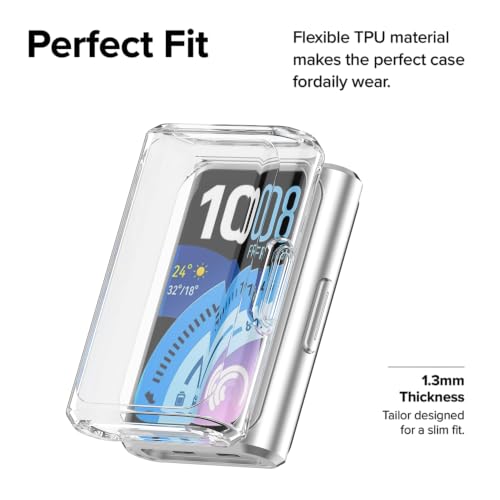 Image of Wisely Protective Case Cover Compatible for Huawei Band 11 Pro | SmartWatch Full Screen Protector Soft Case HD Clear - Transparent