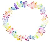 Alsino Hawaiiketten Blumenketten Hawaikette Hulakette 50 cm Durchmesser, dicht gereihte Stoffblüten, (Multicolour)