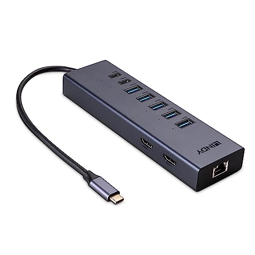 Ampliar pantalla de portátil con la mini docking station USB-C Lindy 43373 2X HDMI 4K