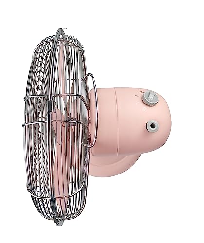 Good Housekeeping All-Metal 12\" Retro Table Fan, Pink