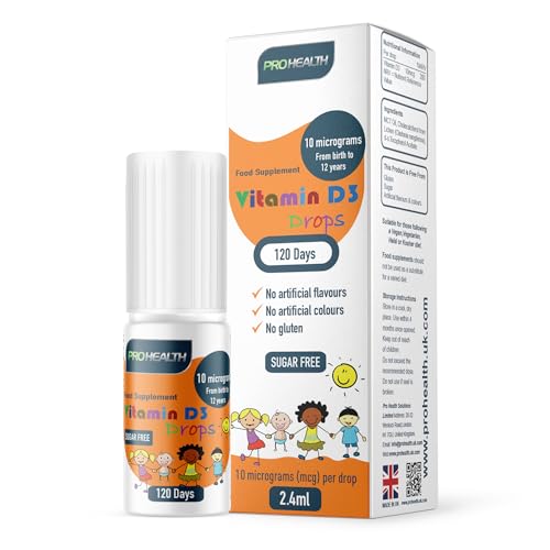 ProHealth 10 UG 120 Drops- Daily Vitamin D3 Supplement for Infant and Young Children