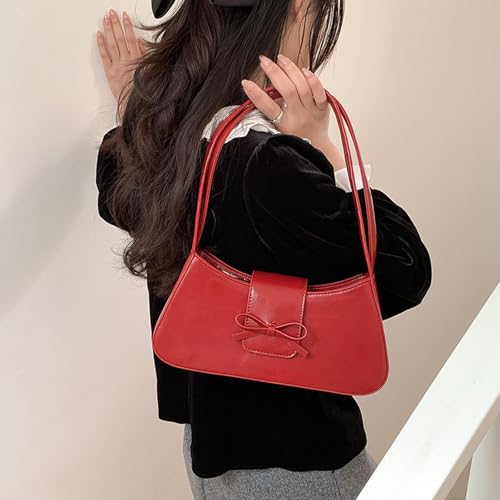 Shoulder Bag for Women, Vintage Handbag Retro Classic Small Purse Coquette Bow Purse Hobo Handbag3