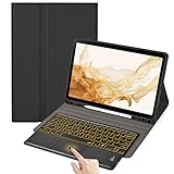 Teclado con Touchpad - Esta funda con teclado para Galaxy Tab 12.4 está dotada de touchpad, puedes usarla con más gestos del trackpad. La funda protectora con teclado touchpad para Samsung Tab S8 Plus 2021 te permite utilizar tu tablet como un ordenador portátil en todo momento.