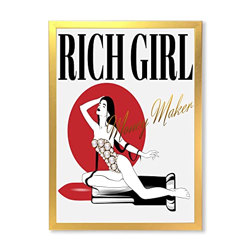 Image of DesignQ Girl In Swimsuit With Pomade Vintage Framed Wall Art