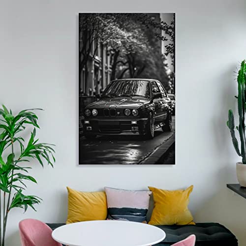 Abstract Bmw Power M3 E30 Super Racing Poster Office Black And White Wall Art Decoration Canvas Pain Canvas Painting Wall Art Poster For Bedroom Living Room Decor 12X18Inch(30X45Cm) Unframe-Style #TOP5
