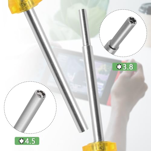 Jiozermi Gamebit Screwdriver Set 3.8mm & 4.5mm Security Screwdriver Bits for Opening NES, SNES, N64, GC, GB Consoles and Cartridages, Yellow