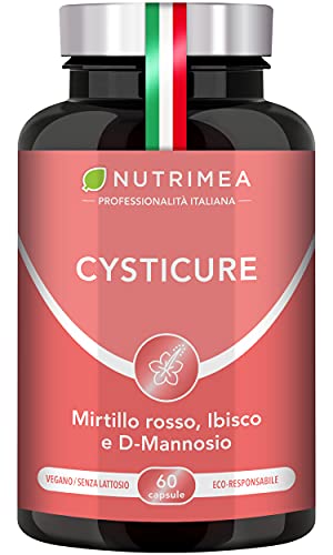 Cysticure | Integratore di D-Mannosio, Mirtillo Rosso e Ibisco | Per Cistite e Infezioni Intime | 100% Naturale | 60 Capsule | Nutrimea