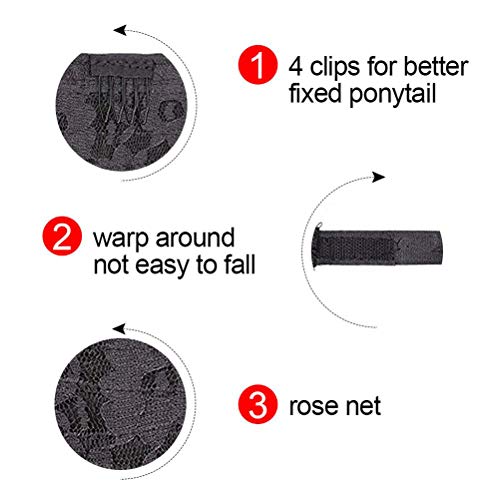 Dan&Dre Cabelo longo cacheado com grampo de garra rabo de cavalo extensões de cabelo sintético para