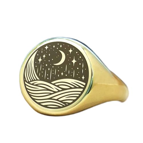 Bague ciel nocturne ronde, le bijou cadeau idéal fait main en argent 925