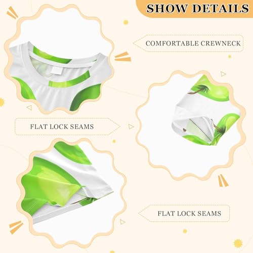 Green Fruit Boy's Rash Guard Swim Shirt Long Sleeve Sun Shirt for Beach Pool Sport UPF50+3