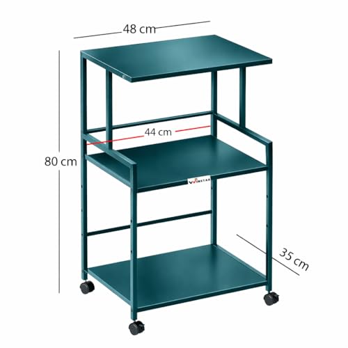 Image of WINSTAR Printer Stand, Solid & Sturdy, Modern Contemporary Look, Space Saving, Made in India (Teal, 3 Tier)