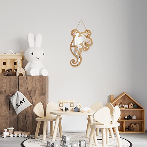 Cute Lizard Patterned Silver Natural Wood Framed Acrylic To Hanging Wall Mirror Decorative Stickers Baby Kids Teen Room Nursery Bathroom Bedroom Livingroom Decoration #TOP3