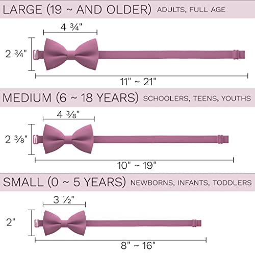 Image of Bow Tie House Mens Bowties Pre-tied Shape Clip on Bowtie Solid Men Formal Wear for kids, baby boys, toddler any age bow ties