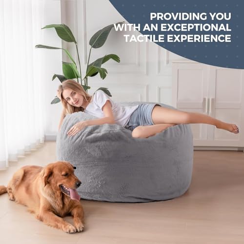 MAXYOYO Giant Bean Bag Chair Bed for Adults, Convertible Beanbag Folds from Lazy Chair to Floor Mattress Bed, Large Floor Sofa Couch, Big Sofa Bed, High-Density Foam Filling, Machine Washable by MAXYOYO - Image 4