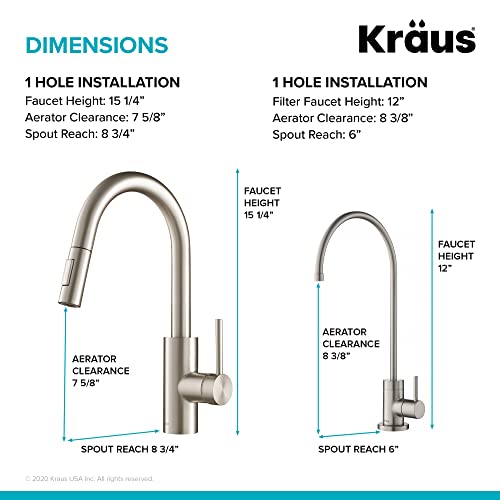 Kraus Kpf-2620-Ff-100Bb Oletto Pull-Down Kitchen Purita Water Filter Faucet Combo, 16 Inch, Brushed Bronze #TOP5