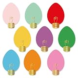 Whaline 45Pcs Christmas Paper Cutouts Colourful Bulb Cut-Outs with 100Pcs Glue Points 9 Colors Assorted Xmas Bulletin Board Decor for Craft Art School Home Party Favor