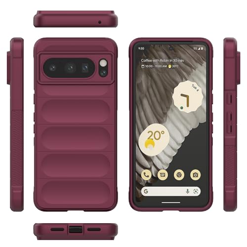 Asuwish Phone Case for Google Pixel 8 Pro 5G with Tempered Glass Screen Protector and TPU Slim Thin Shockproof Protective Silicone Cell Cover Accessories Pixel8Pro Pixel8 XL Eight 8Pro Women Wine Red by Asuwish - Image 5