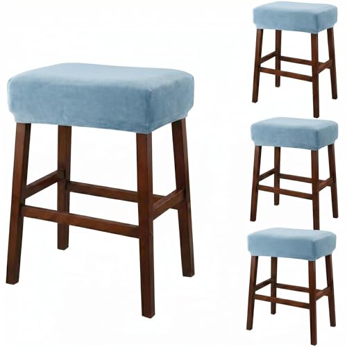 Deisy Dee Velvet Rectangle Bar Stool Covers, Stretch Seat Cover for Barstool Pack of 4