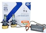 MACBOT H4/H19 Type LED Headlight Bulb 160 Watt M80-H4, with 2-Year Replacement Warranty - Made in India for Cars (80 Watt Each Bulb) Super Bright White Light, Easy Installation