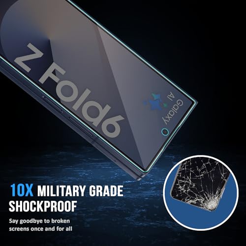 Image of FIRST MART Privacy Tempered Glass for Samsung Galaxy Z Fold 6, 2 Pack | Anti-Spy 9H Screen Protector, Edge-to-Edge, Case-Friendly, Scratch Resistant, Bubble-Free
