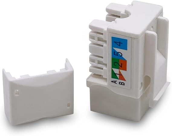 (5-Pack) Cat6 Keystone Jack - [UL Listed] - Ethernet Wall Jack - Wall Cat6 - Cat6 Network Coupler - Keystone Jack - Cat5/5e/6 Compatible - Cat6 Network Coupler