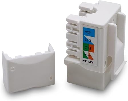 (5-Pack) Cat6 Keystone Jack - [UL Listed] - Ethernet Wall Jack - Wall Cat6 - Cat6 Network Coupler - Keystone Jack - Cat5/5e/6 Compatible - Cat6 Network Coupler