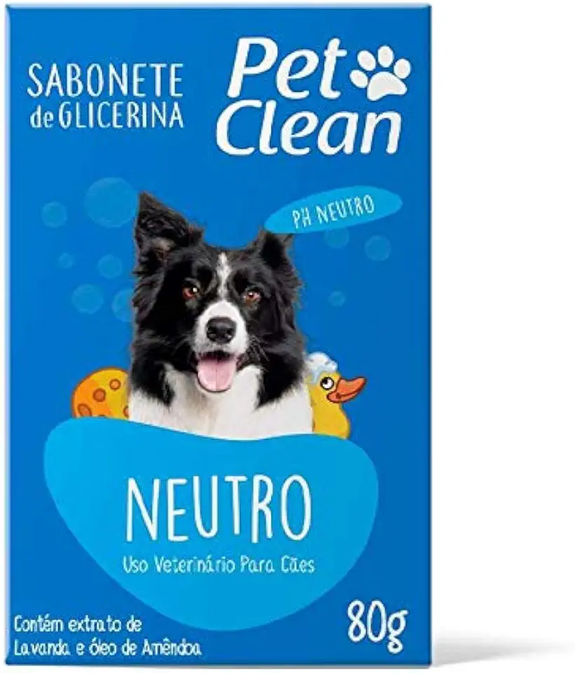 Sabonete de Glicerina Neutro para Cães e Gatos 80g, Pet Clean