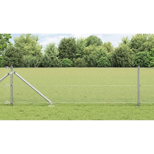 Valla de jardín exterior de 50m en acero plata con malla de 16 mm moderna 3