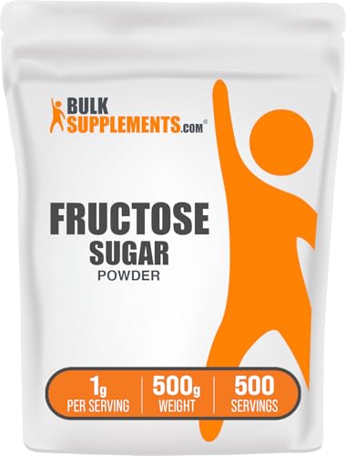 BulkSupplements.com Fructose Powder - Fructose Sugar, Zero Calorie Sweetener - Food Grade & Gluten Free, 1g per Serving, 500g (1.1 lbs) (Pack of 1)