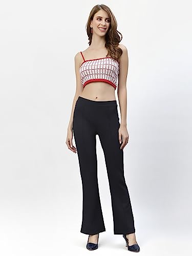 Image of POPWINGS Casual Solid Regular Fit Solid Trouser for Women || Pull On Trouser for Women || Semi-Formal Work Women Trouser for Summer || Stylish Western Trouser