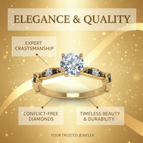 Image of Choose Your Gemstone Petite Pave Diamond CZ Engagement Ring Yellow Gold Plated Round Shape Petite Engagement Rings Minimal Modern Design Birthday Gift Wedding Gift US Size 4 to 12