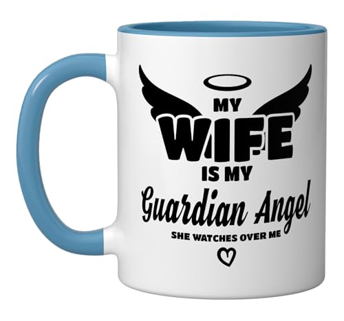 Taza de cerámica con diseño memorial azul/blanco miniatura 1