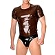 Kangxinsheng Modische Latex Slips für Herren,Gummi Herren Shorts G-String Tanga,Latex Mann Höschen Unterwäsche Cosplay Kostüm Party Clubwear Schwarz (Latex, Schwarz,XL)