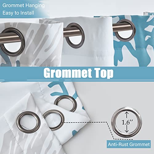 Tritard Coastal Window Curtains Grommet Drapes Nautical Beach Themed Thermal Insulating 50% Light Blocking Privacy Curtain For Living Room, Bedroom 2 Panels Set, 52X96 Inches #TOP2