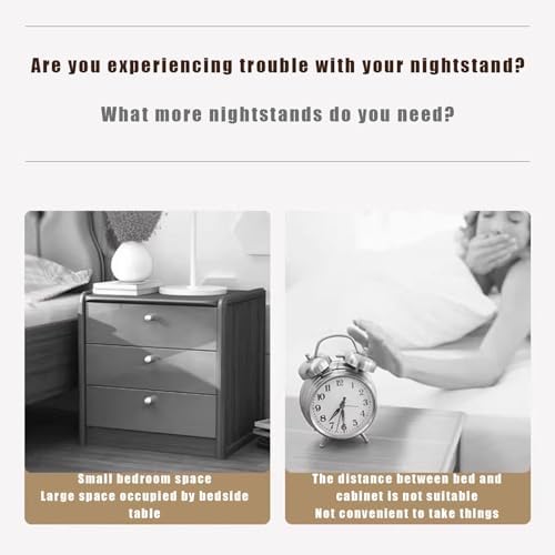 Foldable Bedside Shelf for Top Bunk - Solid Wood Nightstand for Dorm Room, Clip-On Storage, Versatile Small Coffee Table & Projector Shelf (Walnut Finish)