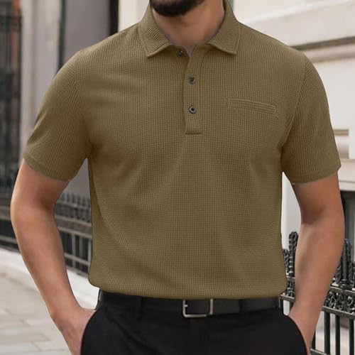 Franterd Polo para Hombre Manga Corta Verano Cuello con Botones Camiseta Atlético Casual Transpirable Ligera para Trabajo Golf miniatura 2