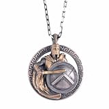 kambo ciondolo in argento sterling 925 placcato oro spartan warrior – collana fatta a mano con scudo lambda greco antico – simbolo di forza, onore e disciplina, grande, argento sterling, senza pietre