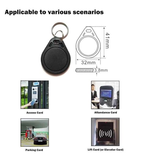 10 PCS 13.56 MHz UID Writable Rewritable Clone IC Smart Key Fobs, Compatible with MIFARE Classic 1K, RFID Blank Tag for Access Control Key Tag Rewritable (10) by ARICEAN - Image 3