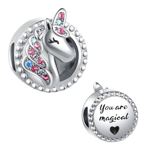 Abalorio de unicornio mágico NARTGO de metal sin piedras preciosas