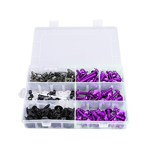 Kit de vis de carénage violet Topteng pour moto Yamaha YZF R6 R1 R3